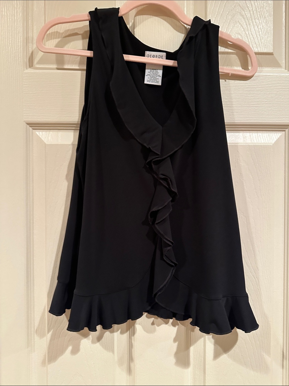 George Stretch Ruffle-Trim Sleeveless Top